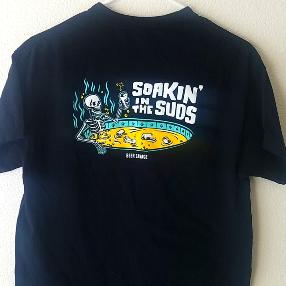 Beer Savage Soaking in the Suds Black Tshirt